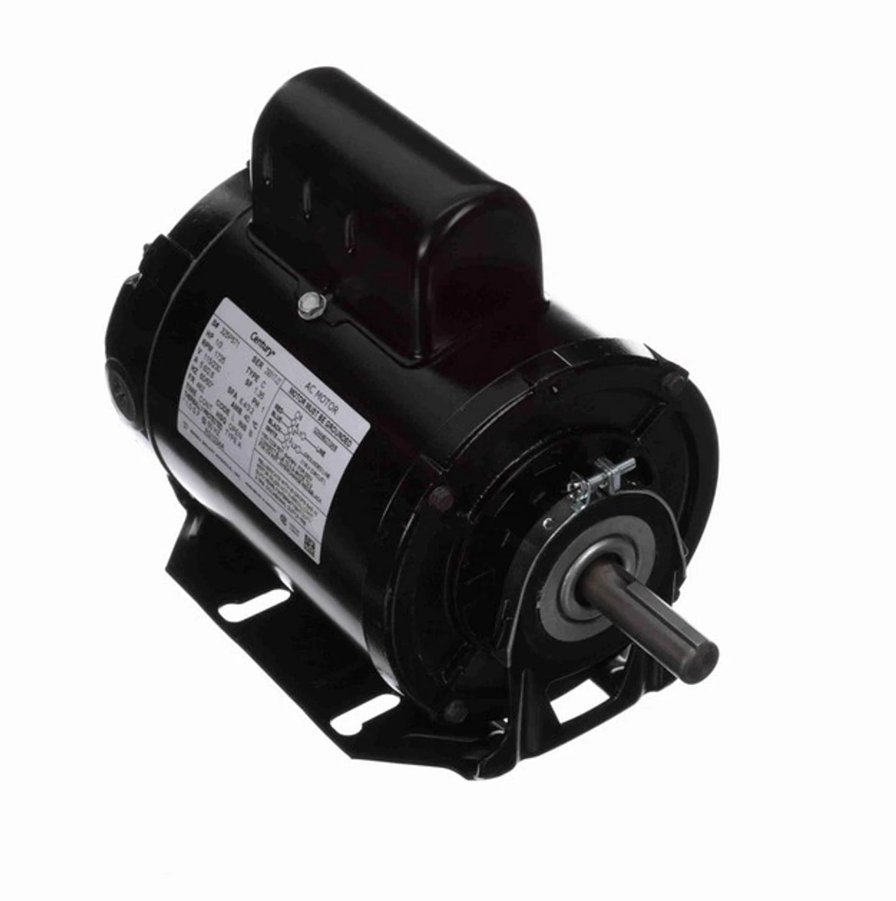RS1034A Century 1/3 Hp (1 Speed) 115/230V 1800 RPM ODP 48Z Frame Cap Start Resilient Base Motor 1 RS1034A Century 1/3 Hp (1 Speed) 115/230V 1800 RPM ODP 48Z Frame Cap Start Resilient Base Motor