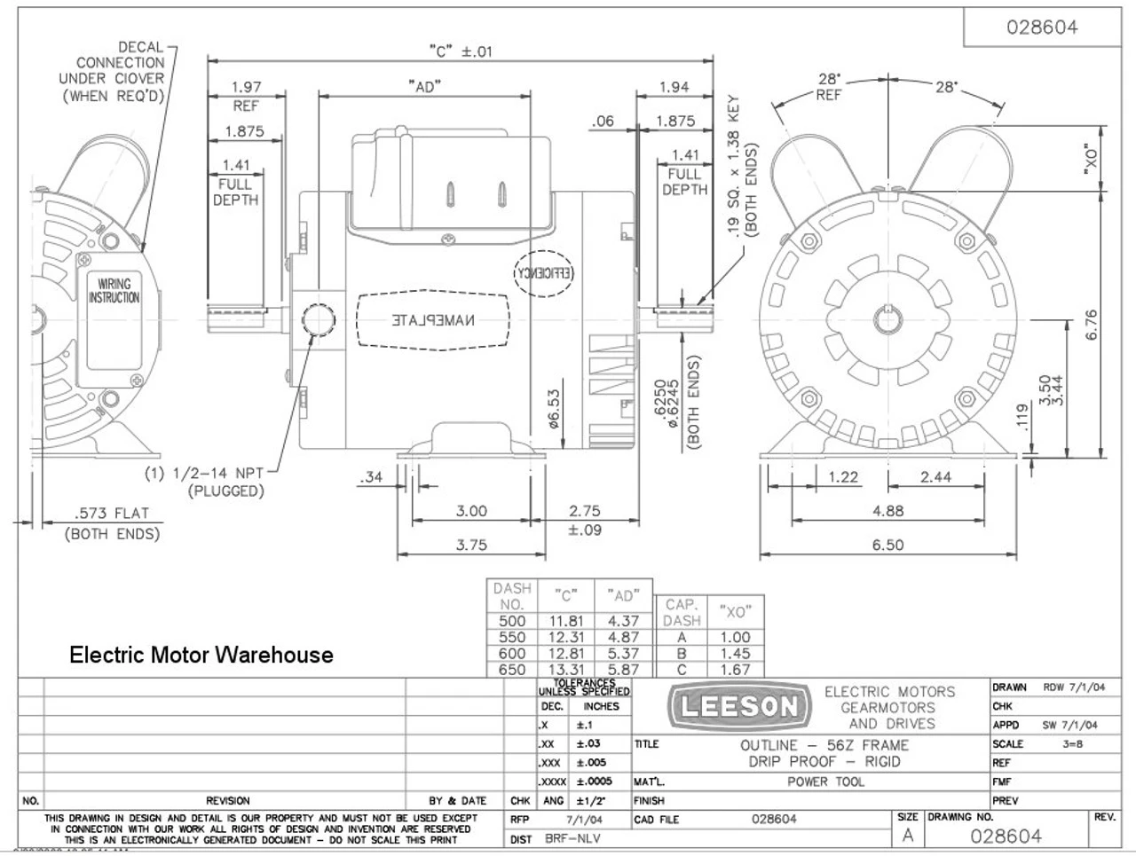 114216.00 Leeson | 1 Hp 3450 RPM 115/208-230V Double Shafted Power Tool Motor 5 114216.00 Leeson | 1 Hp 3450 RPM 115/208-230V Double Shafted Power Tool Motor - Image 5