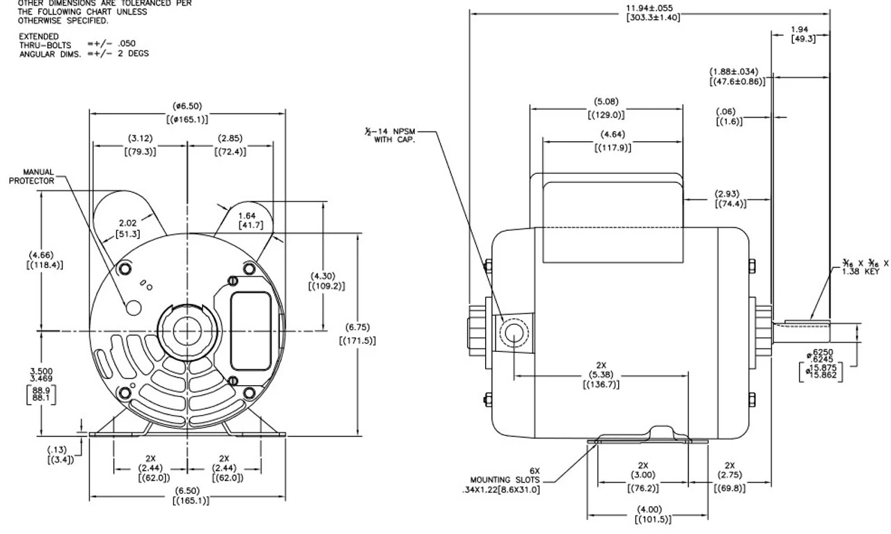 CP1152L Century 1 1/2 Hp (1 Speed) 115/230V 3600 RPM ODP 56 Frame Cap Start/Run Pressure Washer Motor 4 CP1152L Century 1 1/2 Hp (1 Speed) 115/230V 3600 RPM ODP 56 Frame Cap Start/Run Pressure Washer Motor - Image 4