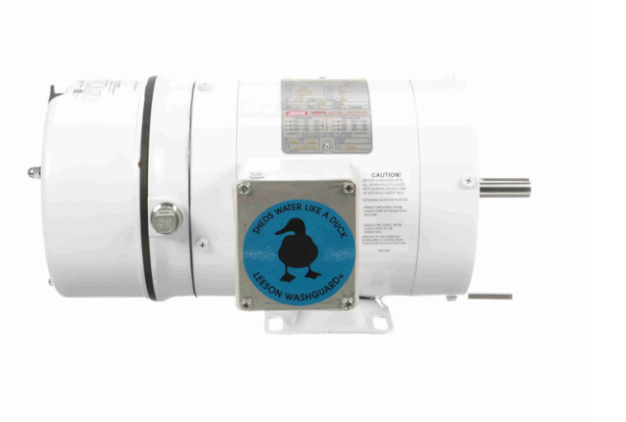116466.00 Leeson White Duck 1/3 Hp 1800 RPM 208-230/460V 3-Phase 56C Frame TENV (base) Brake Motor 2 116466.00 Leeson White Duck 1/3 Hp 1800 RPM 208-230/460V 3-Phase 56C Frame TENV (base) Brake Motor - Image 2
