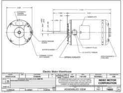 1326 Nidec | 1 Hp 1140 RPM 1-Speed 200-230/460, 190/3480V; 5.6" Blower Motor 5 1326 Nidec | 1 Hp 1140 RPM 1-Speed 200-230/460, 190/3480V; 5.6" Blower Motor -Electric Motor Warehouse Store 1326 dim 50847.1569941931
