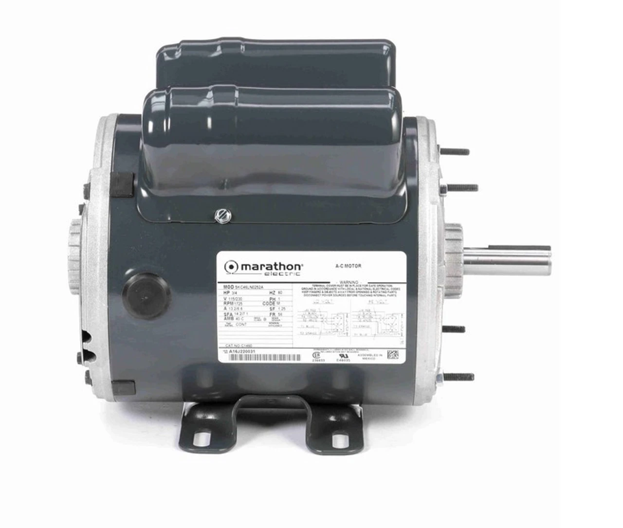 C1460 Marathon 3/4 Hp 115/230V 1800 RPM ODP 56 Frame Instant Reversiing Motor 3 C1460 Marathon 3/4 Hp 115/230V 1800 RPM ODP 56 Frame Instant Reversiing Motor - Image 3