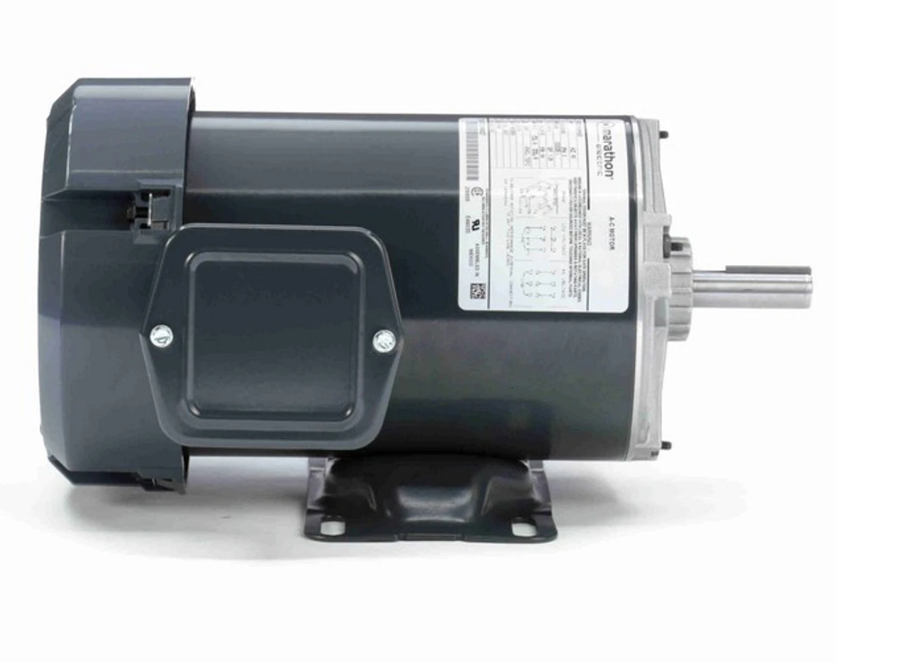 K163 Marathon 1 Hp 208-230/460V 3600 RPM 3-Phase 56 Frame TEFC (rigid Base) Motor 3 K163 Marathon 1 Hp 208-230/460V 3600 RPM 3-Phase 56 Frame TEFC (rigid Base) Motor - Image 3