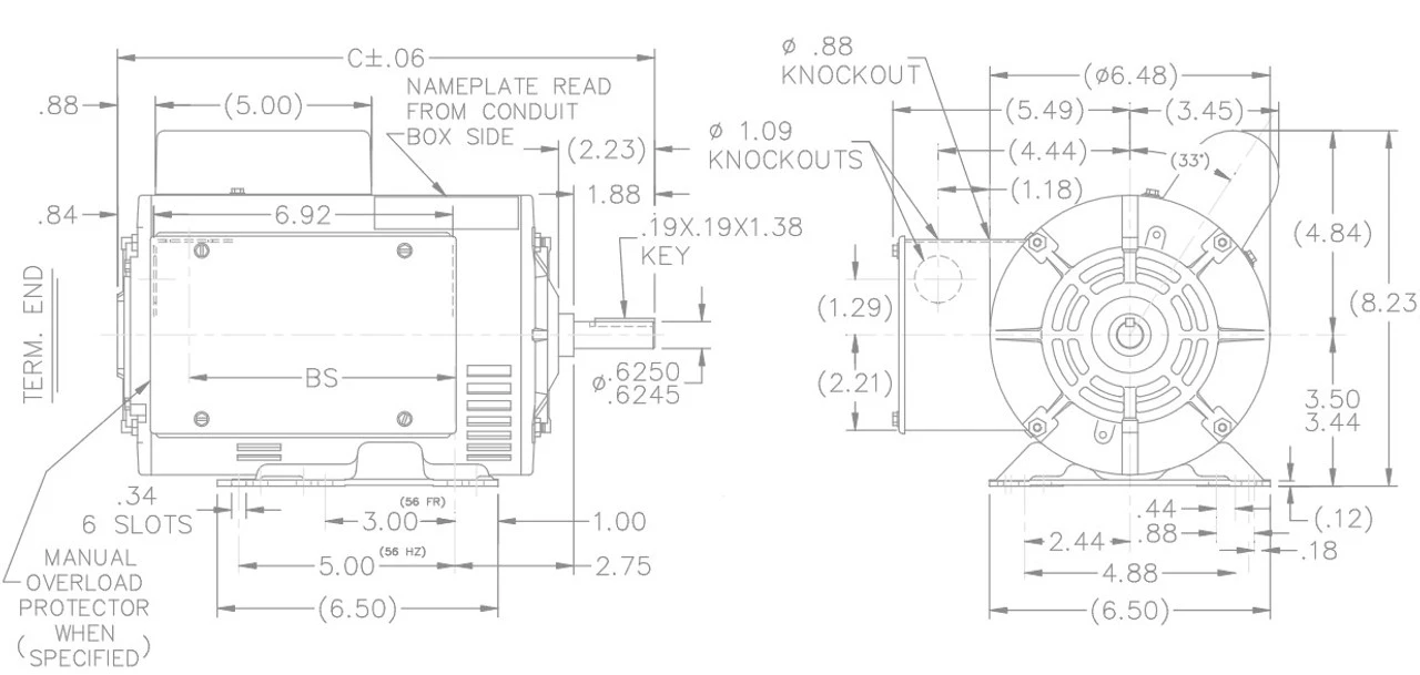 D017 Marathon 5 Hp (1 Speed) 230V 3600 RPM ODP 56H Frame Cap Start/Run Pressure Washer Motor 4 D017 Marathon 5 Hp (1 Speed) 230V 3600 RPM ODP 56H Frame Cap Start/Run Pressure Washer Motor - Image 4