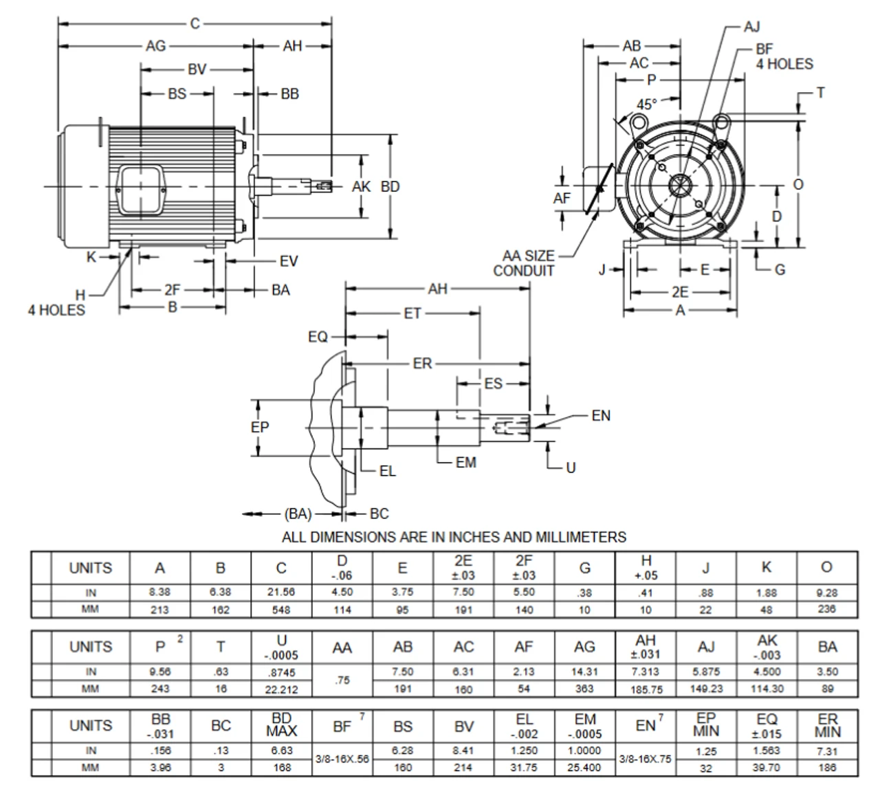 UJ5P2GP Nidec 5 Hp 1800 RPM 3-phase 184JP Frame 575V TEFC Close-Coupled Pump Motor 2 UJ5P2GP Nidec 5 Hp 1800 RPM 3-phase 184JP Frame 575V TEFC Close-Coupled Pump Motor - Image 2