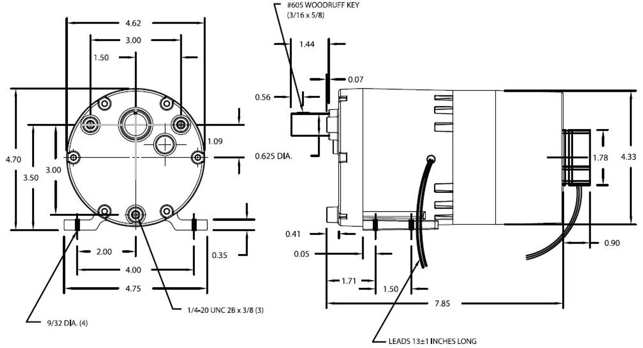 Dayton Model 1LPN4 Gear Motor 7 RPM 1/10 Hp 115V With Brake 2 Dayton Model 1LPN4 Gear Motor 7 RPM 1/10 Hp 115V With Brake - Image 2