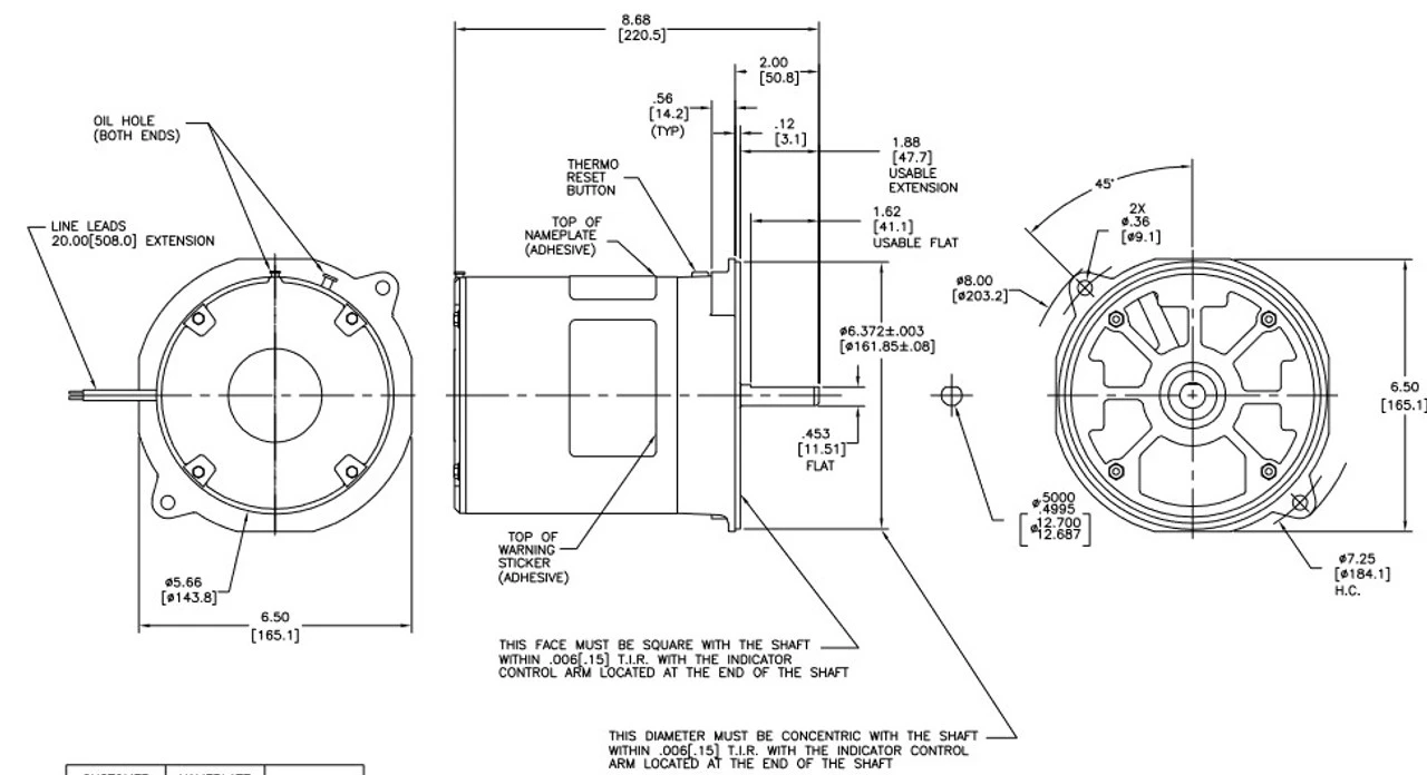 OL2034 Century 1/3 Hp (sleeve Bearing) 115V 1800 RPM Open 48N Frame Split Phase Oil Burner Motor 3 OL2034 Century 1/3 Hp (sleeve Bearing) 115V 1800 RPM Open 48N Frame Split Phase Oil Burner Motor - Image 3