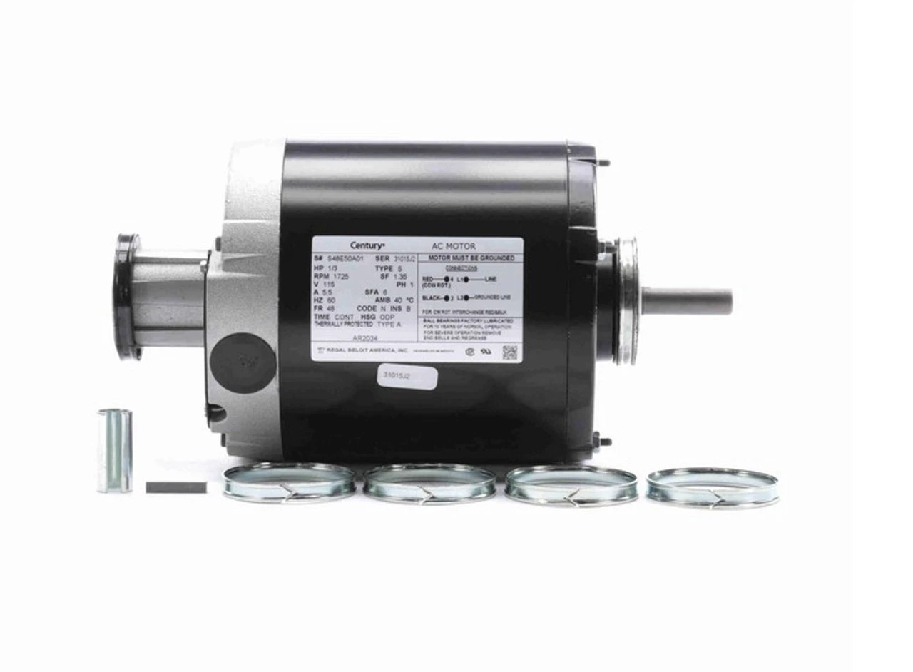 AR2034 Century 1/3 Hp (1 Speed) 115V 1800 RPM ODP 48 Frame Split Phase Resilient Base Motor 1 AR2034 Century 1/3 Hp (1 Speed) 115V 1800 RPM ODP 48 Frame Split Phase Resilient Base Motor