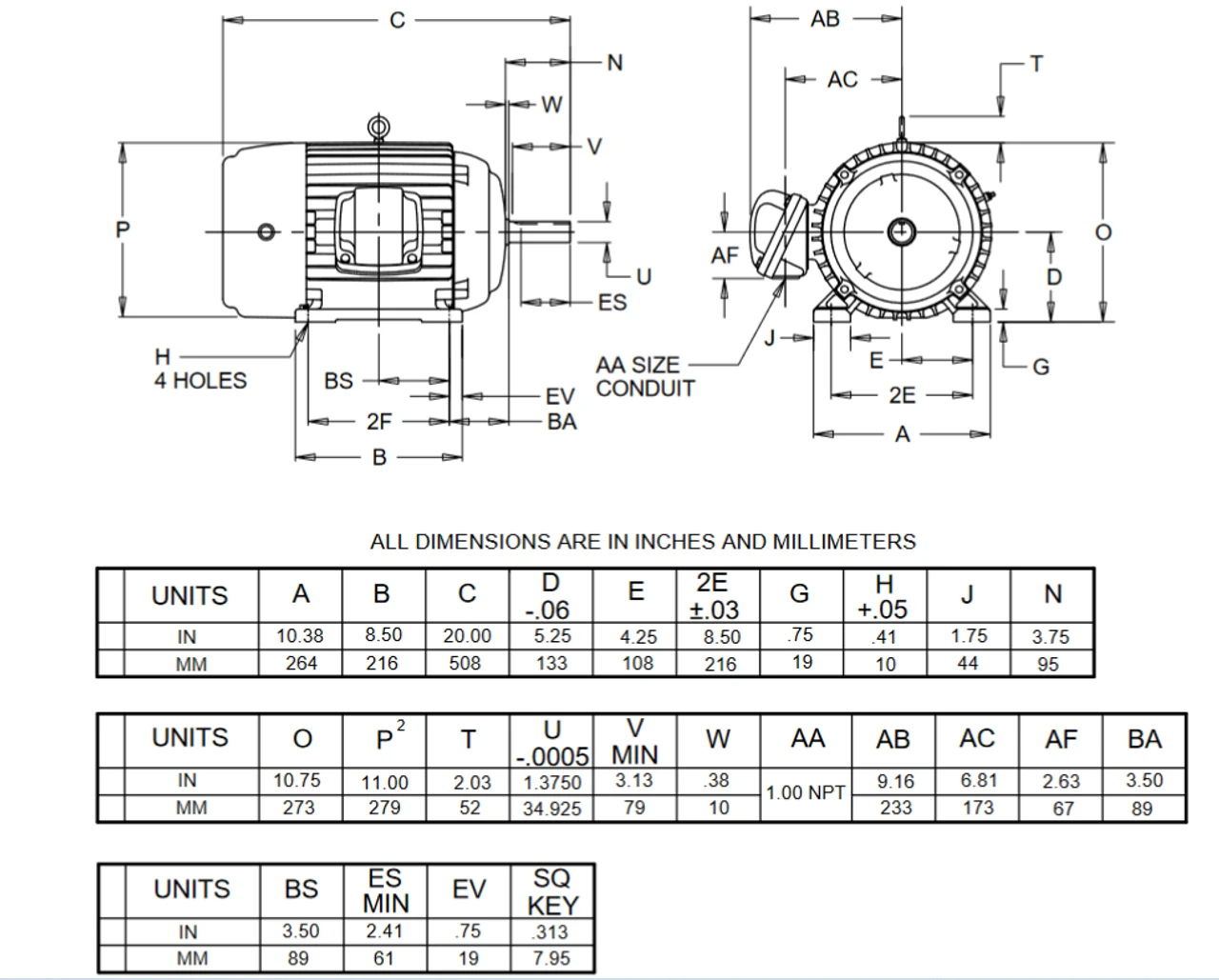 YC10P2B Nidec 10 Hp 1800 RPM 215T Frame (Rigid Base) 230/460V TEFC 3-Phase Div 1 Hazardous Duty Motor 2 YC10P2B Nidec 10 Hp 1800 RPM 215T Frame (Rigid Base) 230/460V TEFC 3-Phase Div 1 Hazardous Duty Motor - Image 2