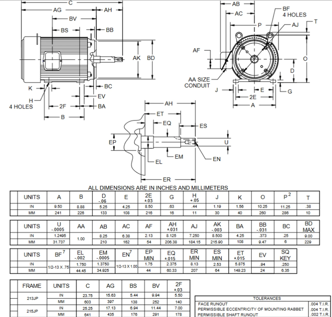 UJ10P2GP Nidec 10 Hp 1800 RPM 3-phase 215JP Frame 575V TEFC Close-Coupled Pump Motor 2 UJ10P2GP Nidec 10 Hp 1800 RPM 3-phase 215JP Frame 575V TEFC Close-Coupled Pump Motor - Image 2