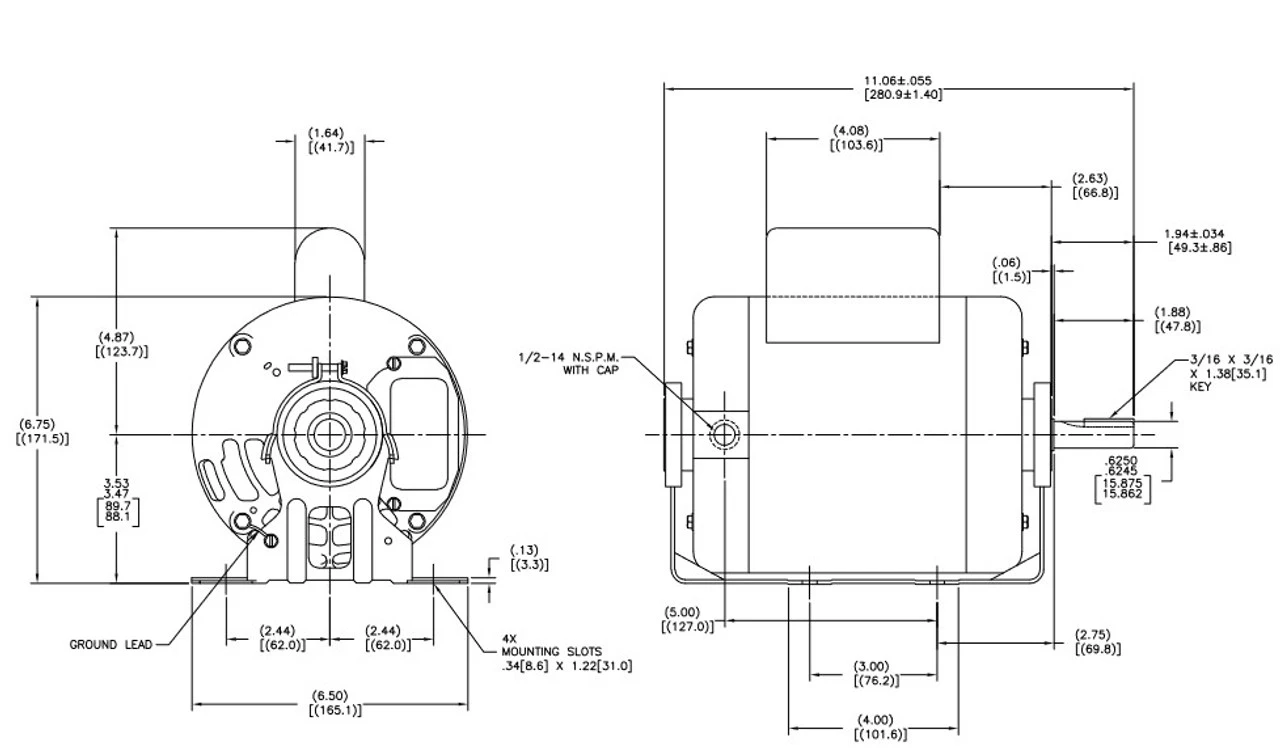 C226 Century 1/3 Hp (1 Speed) 115/208-230V 1800 RPM Open 56 Frame Cap Start Resilient Base Motor 4 C226 Century 1/3 Hp (1 Speed) 115/208-230V 1800 RPM Open 56 Frame Cap Start Resilient Base Motor - Image 4