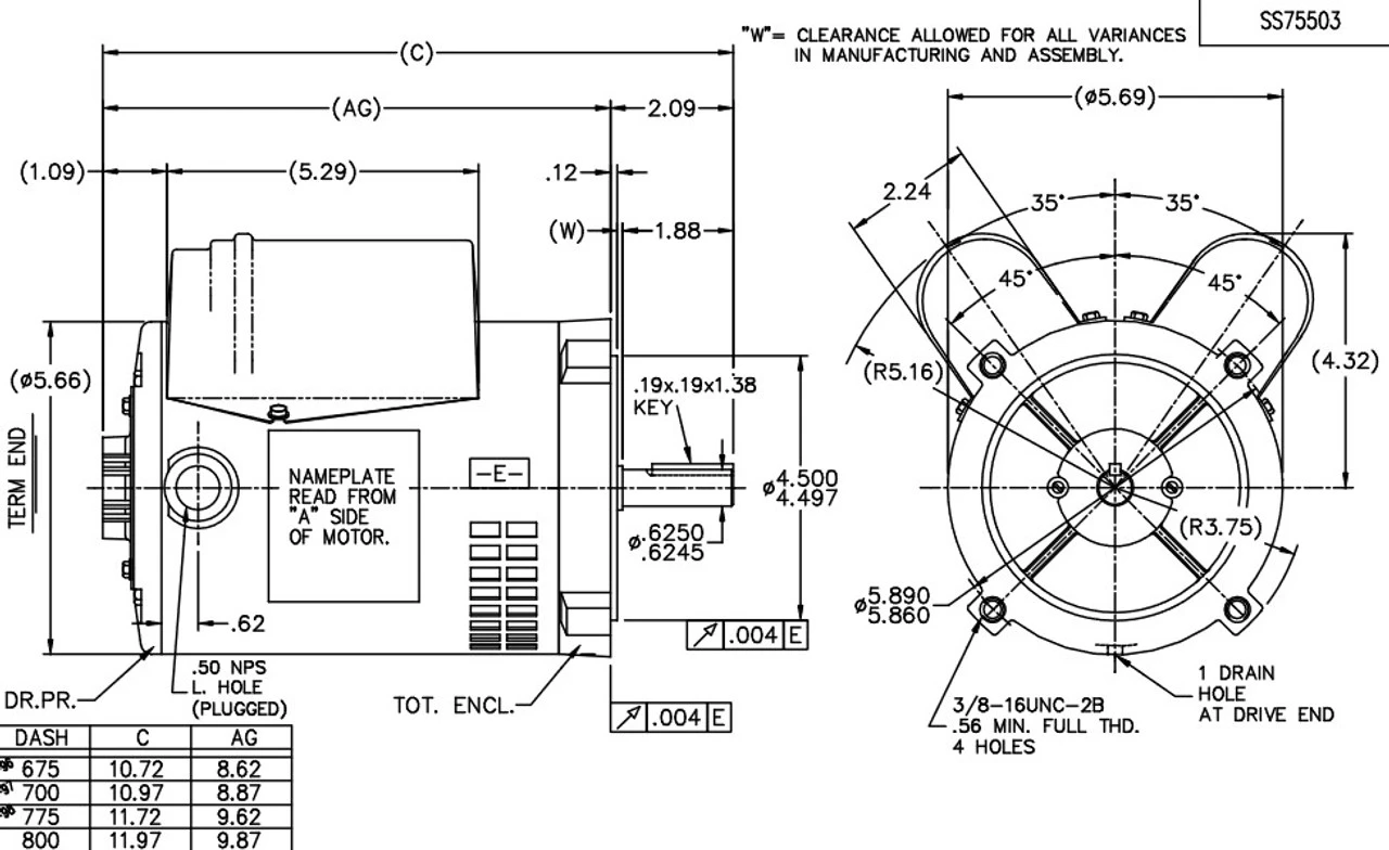 O231 Marathon 1 Hp (1 Speed) 115/208-230V 3450 RPM ODP 56C Frame Cap Start/Run Oil Burner Motor 4 O231 Marathon 1 Hp (1 Speed) 115/208-230V 3450 RPM ODP 56C Frame Cap Start/Run Oil Burner Motor - Image 4