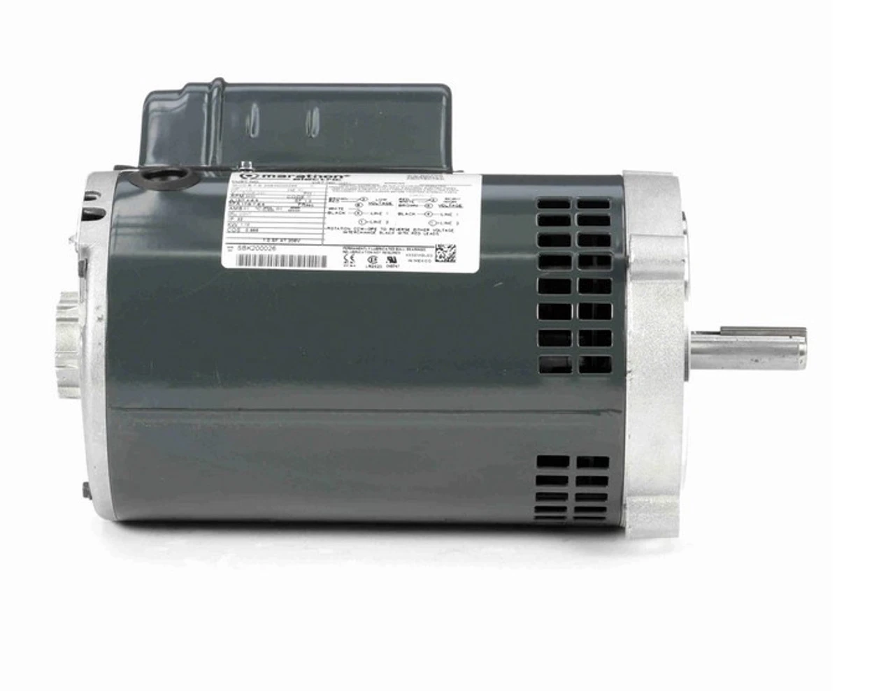 O231 Marathon 1 Hp (1 Speed) 115/208-230V 3450 RPM ODP 56C Frame Cap Start/Run Oil Burner Motor 3 O231 Marathon 1 Hp (1 Speed) 115/208-230V 3450 RPM ODP 56C Frame Cap Start/Run Oil Burner Motor - Image 3