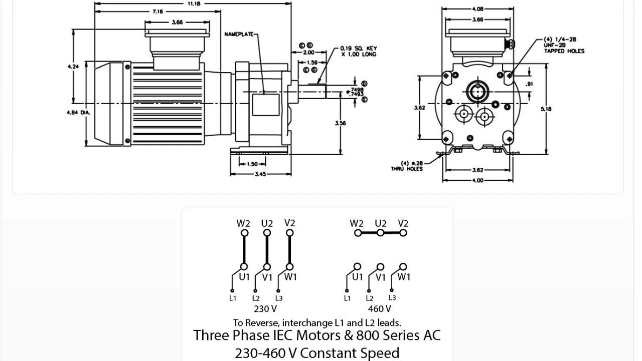 Bison 017-246-0029 Gear Motor 1/4 Hp 60 RPM 230/460V 2 Bison 017-246-0029 Gear Motor 1/4 Hp 60 RPM 230/460V - Image 2