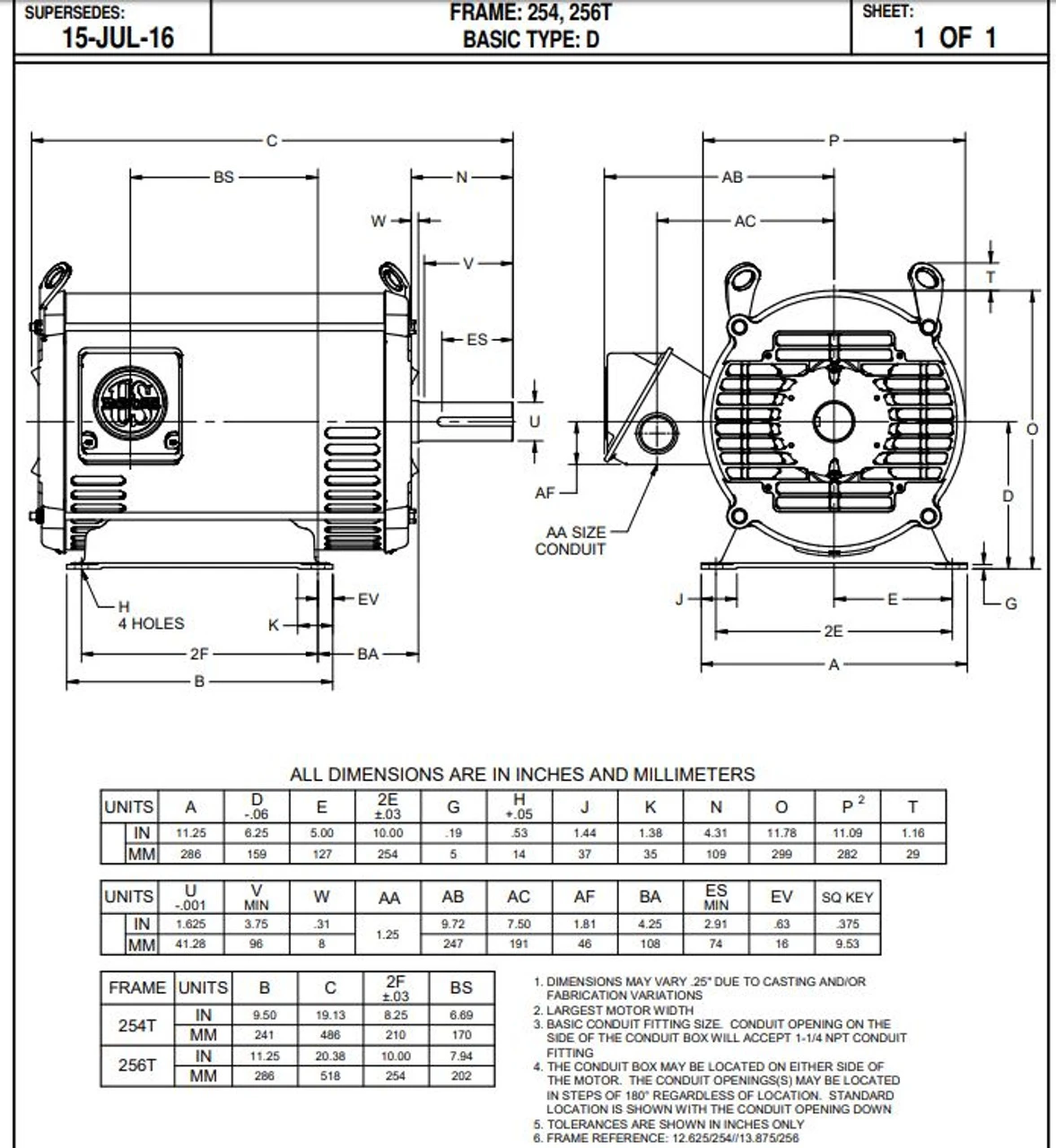 D15P2D Nidec | 15 Hp 1800 RPM 254T Frame 208-230/460V ODP Electric Motor Nidec 2 D15P2D Nidec | 15 Hp 1800 RPM 254T Frame 208-230/460V ODP Electric Motor Nidec - Image 2