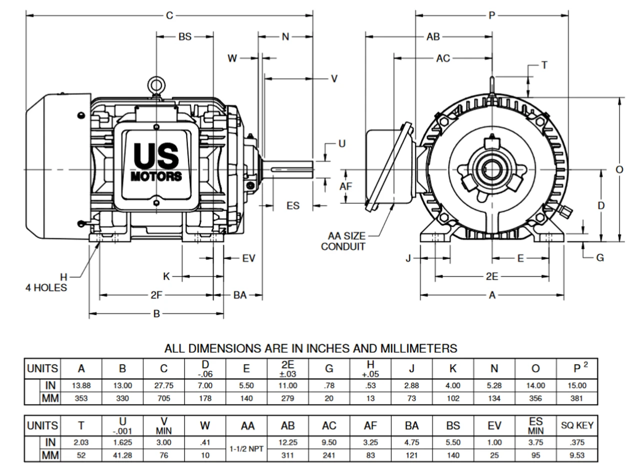 A10P3C Nidec 10 Hp 1200 RPM 284 U Frame (Rigid Base) 460V TEFC 3-Phase Automotive Duty Motor 2 A10P3C Nidec 10 Hp 1200 RPM 284 U Frame (Rigid Base) 460V TEFC 3-Phase Automotive Duty Motor - Image 2