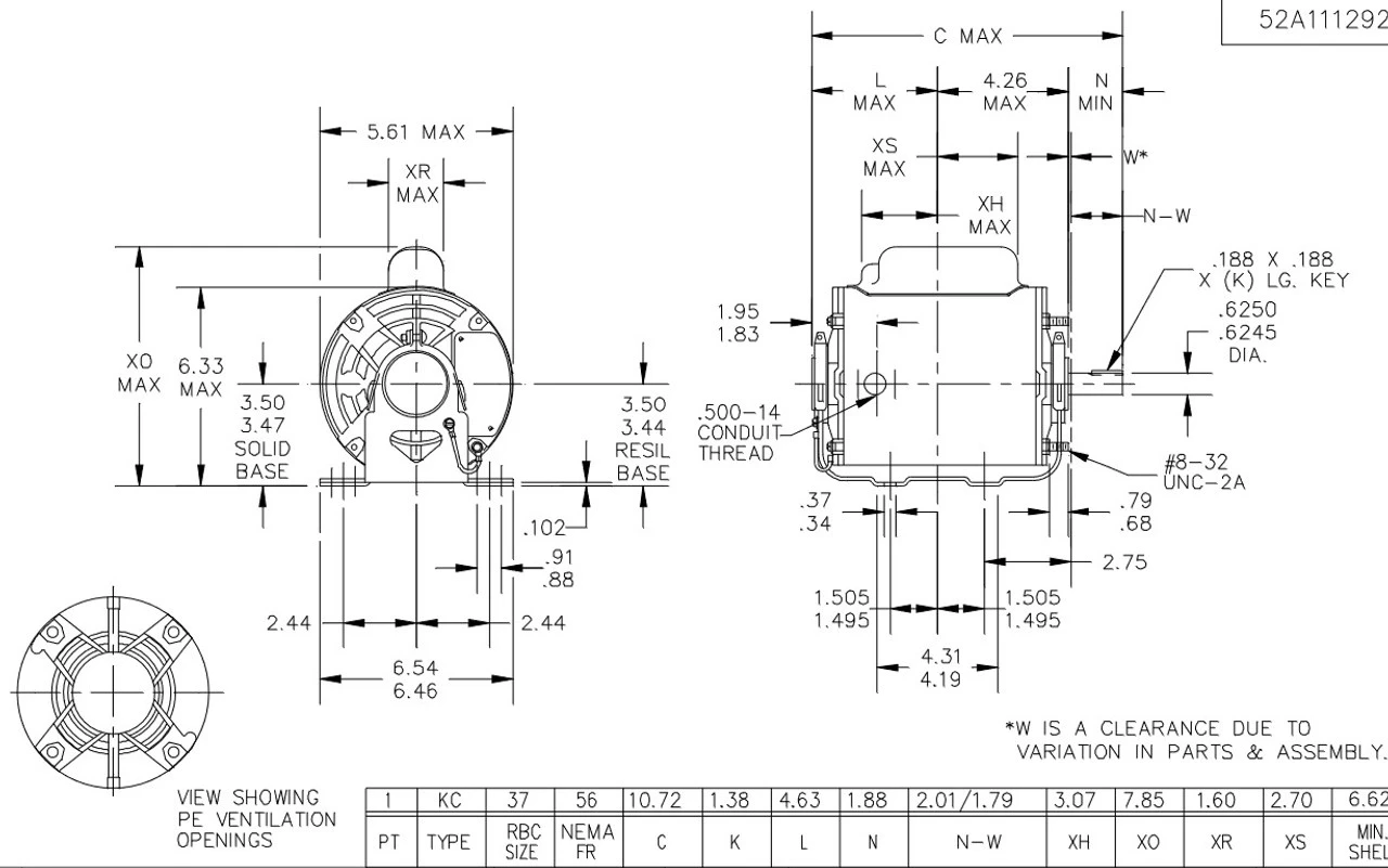 B319 Marathon 3/4 Hp (1 Speed) 115/208-230V 1800 RPM ODP 56 Frame Cap Start Resilient Base Motor 4 B319 Marathon 3/4 Hp (1 Speed) 115/208-230V 1800 RPM ODP 56 Frame Cap Start Resilient Base Motor - Image 4