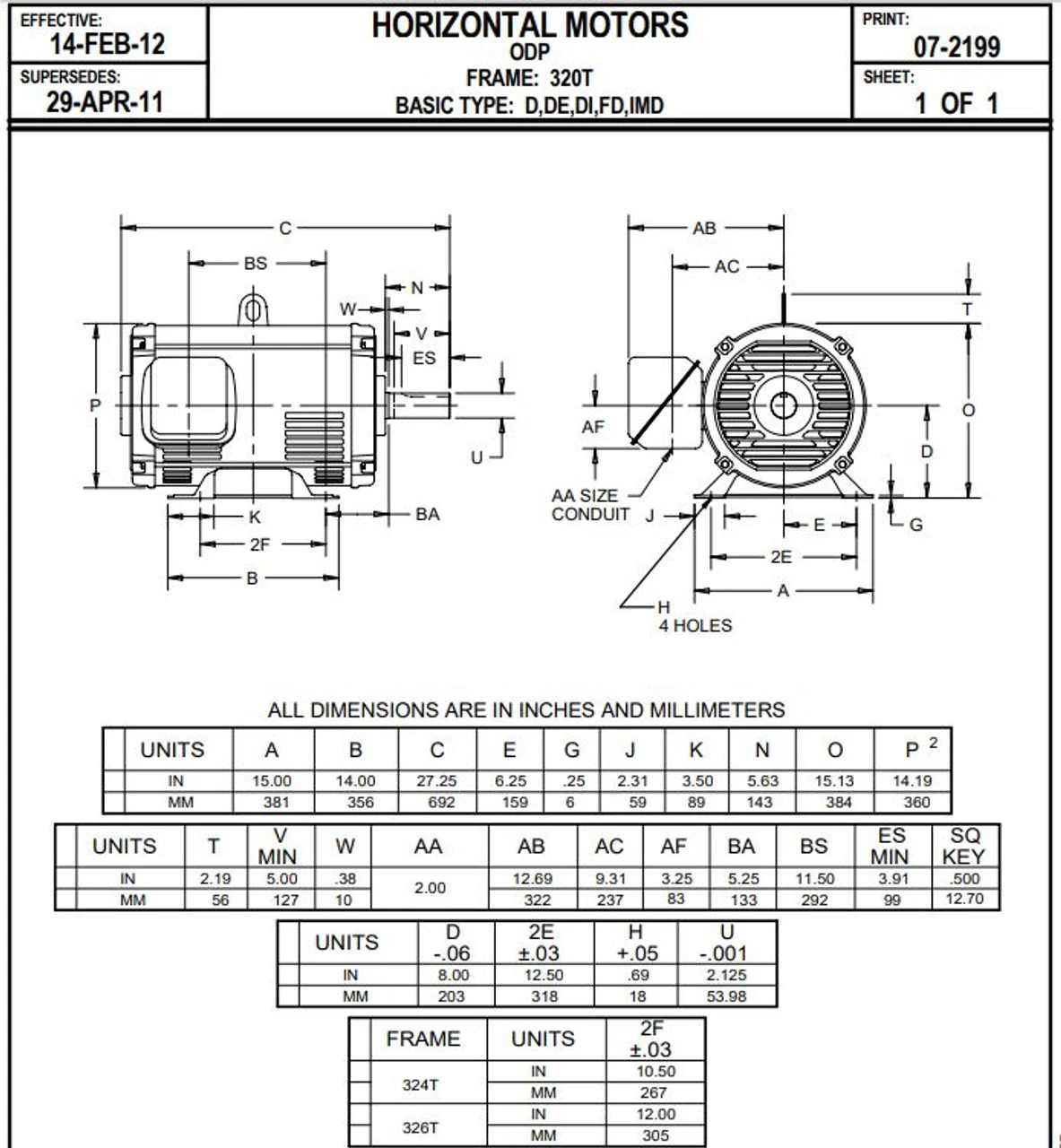 D25P3D Nidec | 25 Hp 1200 RPM 324T Frame 208-230/460V ODP Electric Motor Nidec 2 D25P3D Nidec | 25 Hp 1200 RPM 324T Frame 208-230/460V ODP Electric Motor Nidec - Image 2