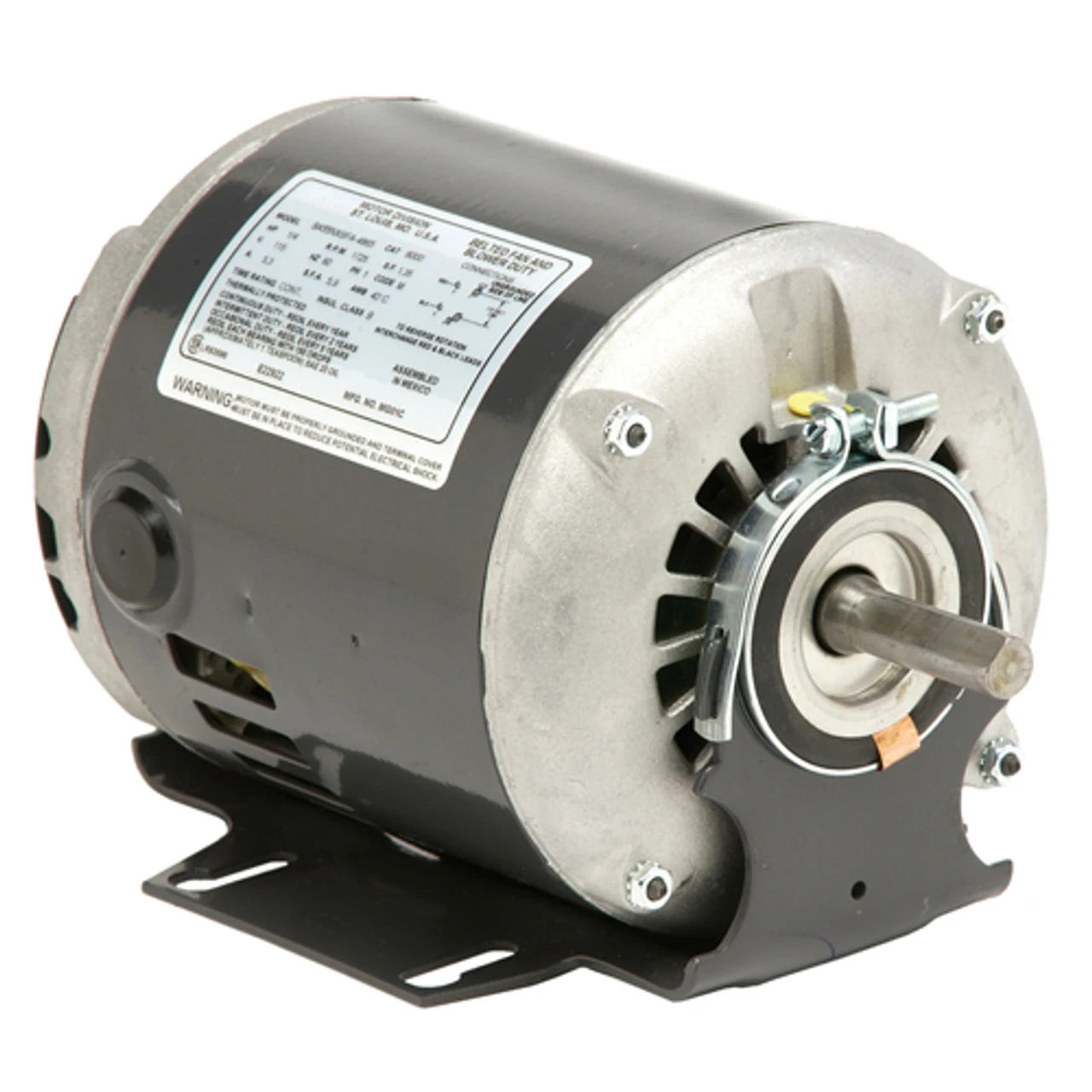 3615 Nidec 1/6 Hp 1800 RPM 115/208-230V 5.6" Dia. (Base) 1-Speed ODP Belt Drive Motor 1 3615 Nidec 1/6 Hp 1800 RPM 115/208-230V 5.6" Dia. (Base) 1-Speed ODP Belt Drive Motor