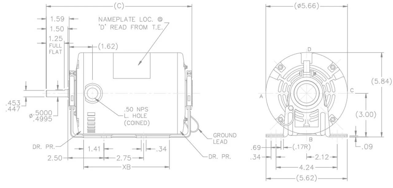 B400 Marathon 1/3 Hp 1-speed 115V 1800 RPM DPAO 48 Frame (resilient Base) Attic Fan Motor 4 B400 Marathon 1/3 Hp 1-speed 115V 1800 RPM DPAO 48 Frame (resilient Base) Attic Fan Motor - Image 4