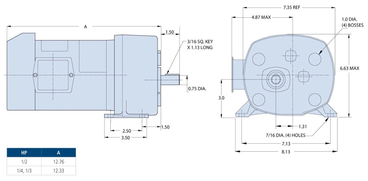 Bison 017-482-0006 Gear Motor 1/2 Hp 283 RPM 230/460V 2 Bison 017-482-0006 Gear Motor 1/2 Hp 283 RPM 230/460V - Image 2