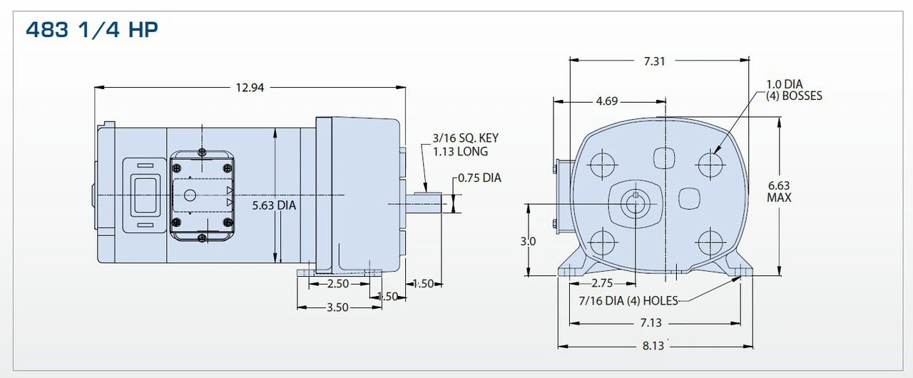 Bison 011-483-4018 Gear Motor 1/4 Hp 90 RPM 90VDC 2 Bison 011-483-4018 Gear Motor 1/4 Hp 90 RPM 90VDC - Image 2