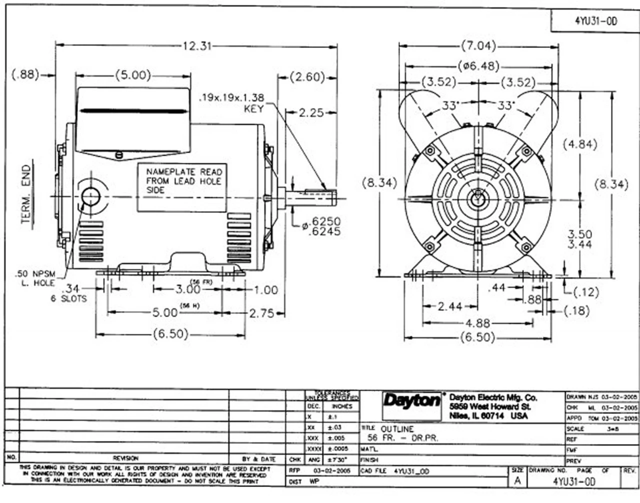 1.5 Hp Belt Drive Blower Cap Start Motor 1725 RPM 115/208-230V Dayton 4YU31 3 1.5 Hp Belt Drive Blower Cap Start Motor 1725 RPM 115/208-230V Dayton 4YU31 - Image 3