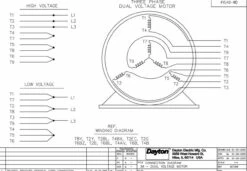 Model 4YU40 Century 2 Hp Belt Drive Blower 3 Phase Motor 1725 RPM 208-230/460V Dayton 4YU40 7 Model 4YU40 Century 2 Hp Belt Drive Blower 3 Phase Motor 1725 RPM 208-230/460V Dayton 4YU40 -Electric Motor Warehouse Store 4YU40WIRE 61387.1463311307