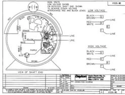 Model 4YU26 Dayton 1 HP Direct Drive Blower PSC Motor 1140 RPM 115/230V Dayton 4YU26 -Electric Motor Warehouse Store 4yu26wire 98341.1462983380