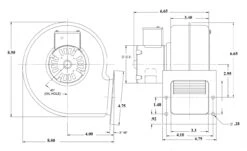 Fasco 50755-D500 Pellet & Wood Stove Convection Blower Fan 115 Volts -Electric Motor Warehouse Store 50755 D500 DIMS 00841.1678810717