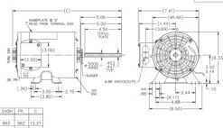 X532 Marathon 1/3 Hp 3-Phase 208-230/460V 1075 RPM OPAO 56Z Frame Condenser Fan Motor -Electric Motor Warehouse Store 532 line 48849.1626364217