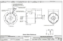 5450 Nidec | 1/6 Hp 825 RPM 1-Speed 208-230V; 5.6" Blower Motor -Electric Motor Warehouse Store 5450 dim 95398.1571317140