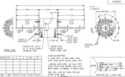 X063 Marathon 3/4 Hp 208-230V 1075 RPM (3 Speed) OPAO 48Y Frame Double-Shaft Blower Motor -Electric Motor Warehouse Store 63 line 02392.1628002124