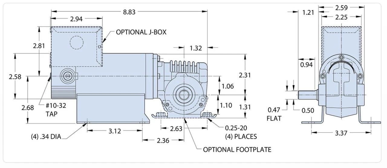 Bison 021-746-9020 Right Angle Gear Motor 1/15 Hp 84 RPM 90V DC 2 Bison 021-746-9020 Right Angle Gear Motor 1/15 Hp 84 RPM 90V DC - Image 2
