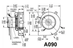 Fasco A090 Rheem Rudd (70-21496-01) Furnace Draft Inducer Blower 115 Volts -Electric Motor Warehouse Store A090dim 13961.1491586569