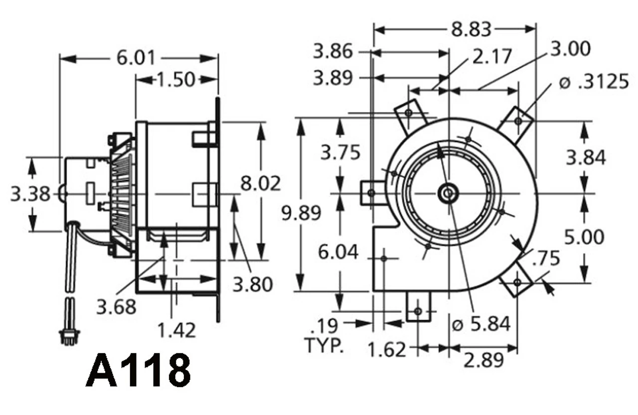Fasco A118 Williamson Furnace Draft Inducer Blower 115 Volts 4 Fasco A118 Williamson Furnace Draft Inducer Blower 115 Volts - Image 4