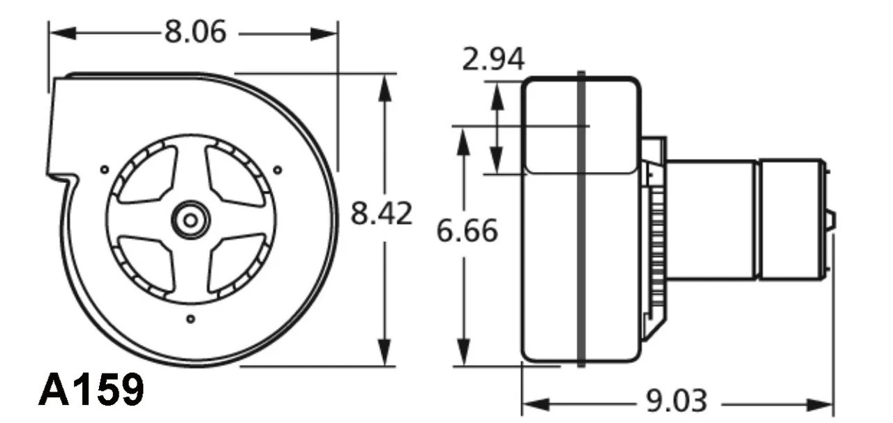 Fasco A159 Fedders (11-7095, AK4K84BX, 7073-0565) Blower 230 Volts 4 Fasco A159 Fedders (11-7095, AK4K84BX, 7073-0565) Blower 230 Volts - Image 4