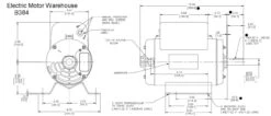 B384 Century 5 HP 3450 RPM R56Y Frame 208-230V Air Compressor Motor - Century # B384 -Electric Motor Warehouse Store B384 dim 65500.1555081895