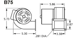 Fasco B75 Blower | Electric Motor Warehouse 5 Fasco B75 Blower | Electric Motor Warehouse -Electric Motor Warehouse Store B75dim 51639.1491588013