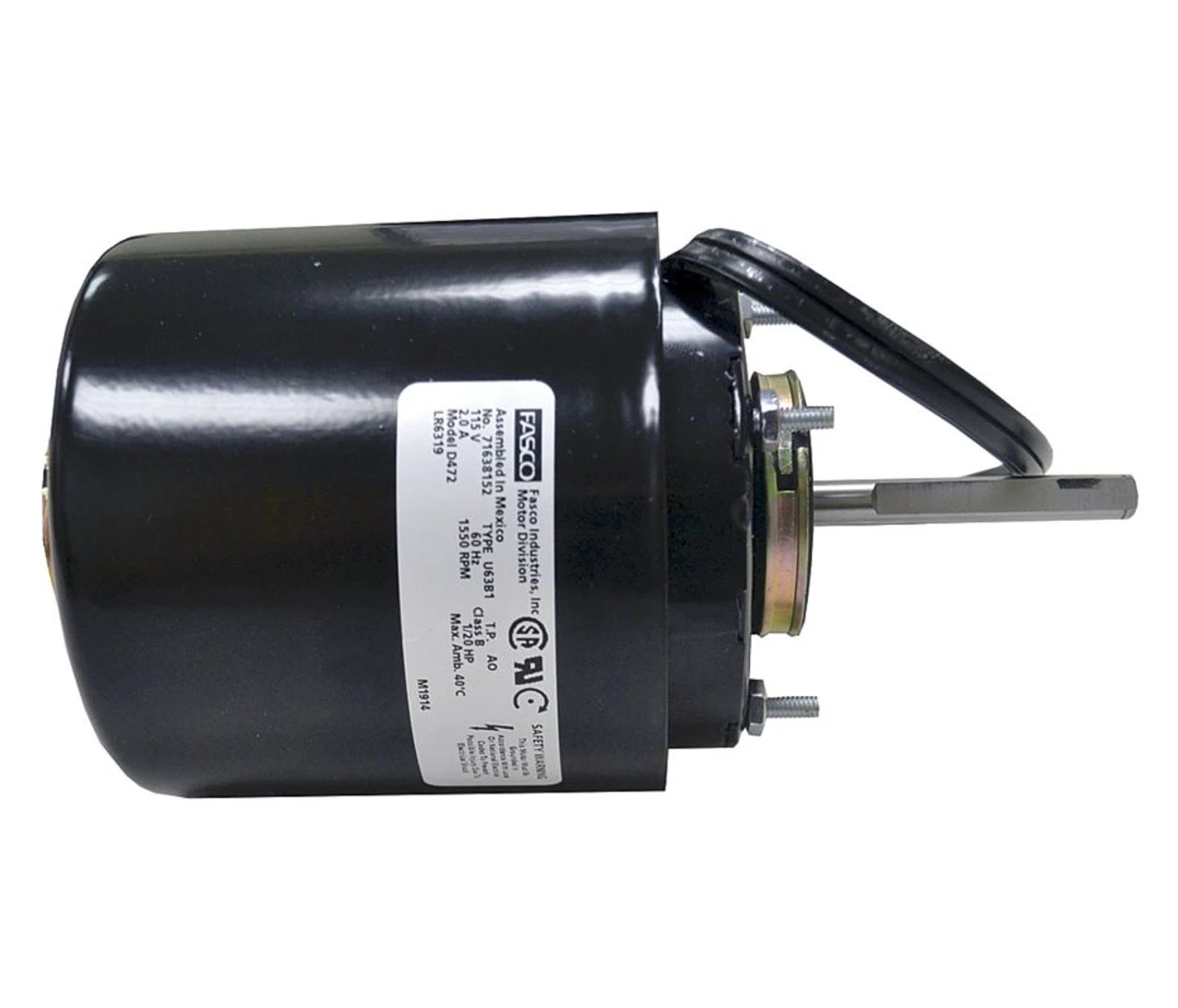Fasco D472 Motor | 1/20 Hp 1550 RPM CW 3.9" Diameter 115 Volts 1 Fasco D472 Motor | 1/20 Hp 1550 RPM CW 3.9" Diameter 115 Volts