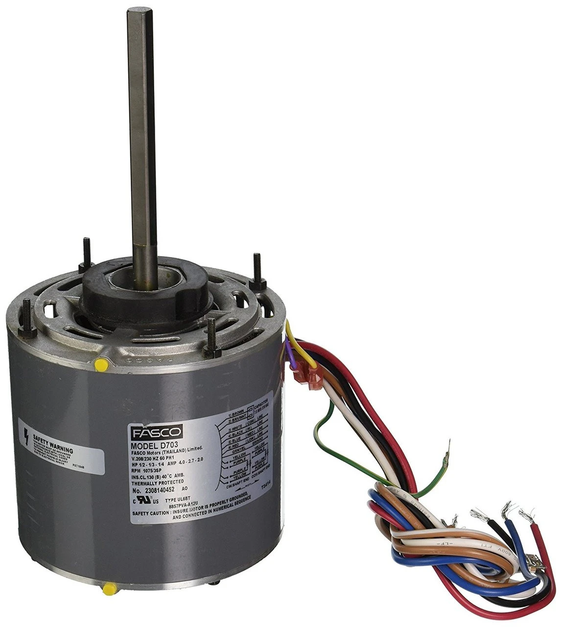 Fasco D703 Motor | 1/2 Hp 1075 RPM 3-Speed 208-230 Volts 5.6" Diameter Fasco Furnace Motor 1 Fasco D703 Motor | 1/2 Hp 1075 RPM 3-Speed 208-230 Volts 5.6" Diameter Fasco Furnace Motor