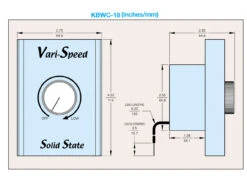 KBWC-18 | KB Electronics Solid State Variable Speed AC Electric Motor Control 8.0 Max Amps 115V -Electric Motor Warehouse Store K177 1008 dims 54992.1683142741