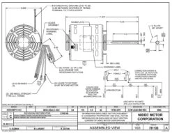 8904 Nidec | 3/4 Hp 1075 RPM 3-Speed 115V; 5.6" Blower Motor -Electric Motor Warehouse Store Nidec 8904 Line 55509.1569946530