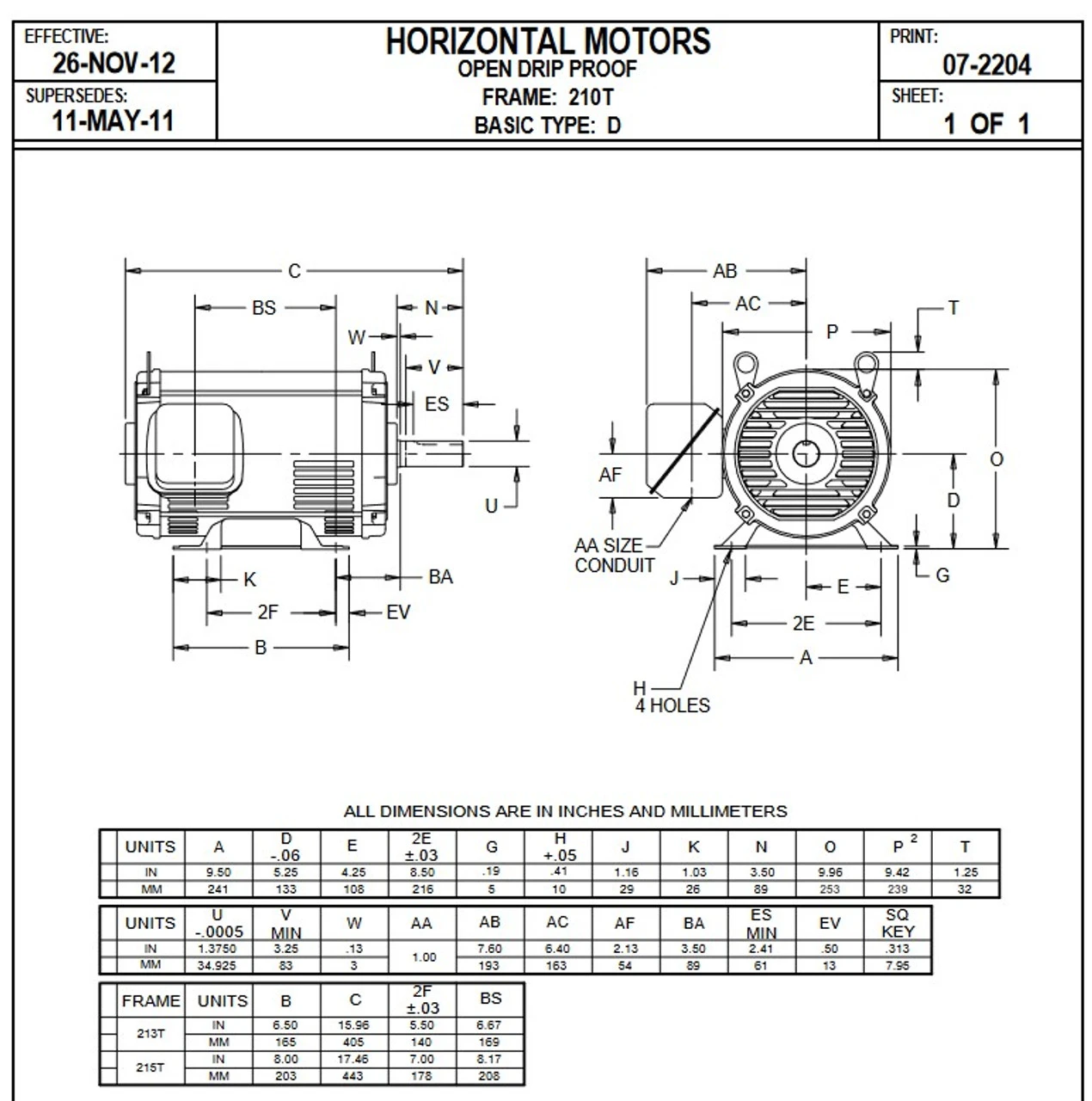 D10P2D Nidec | 10 Hp 1800 RPM 215T Frame 208-230/460V ODP Electric Motor Nidec 2 D10P2D Nidec | 10 Hp 1800 RPM 215T Frame 208-230/460V ODP Electric Motor Nidec - Image 2