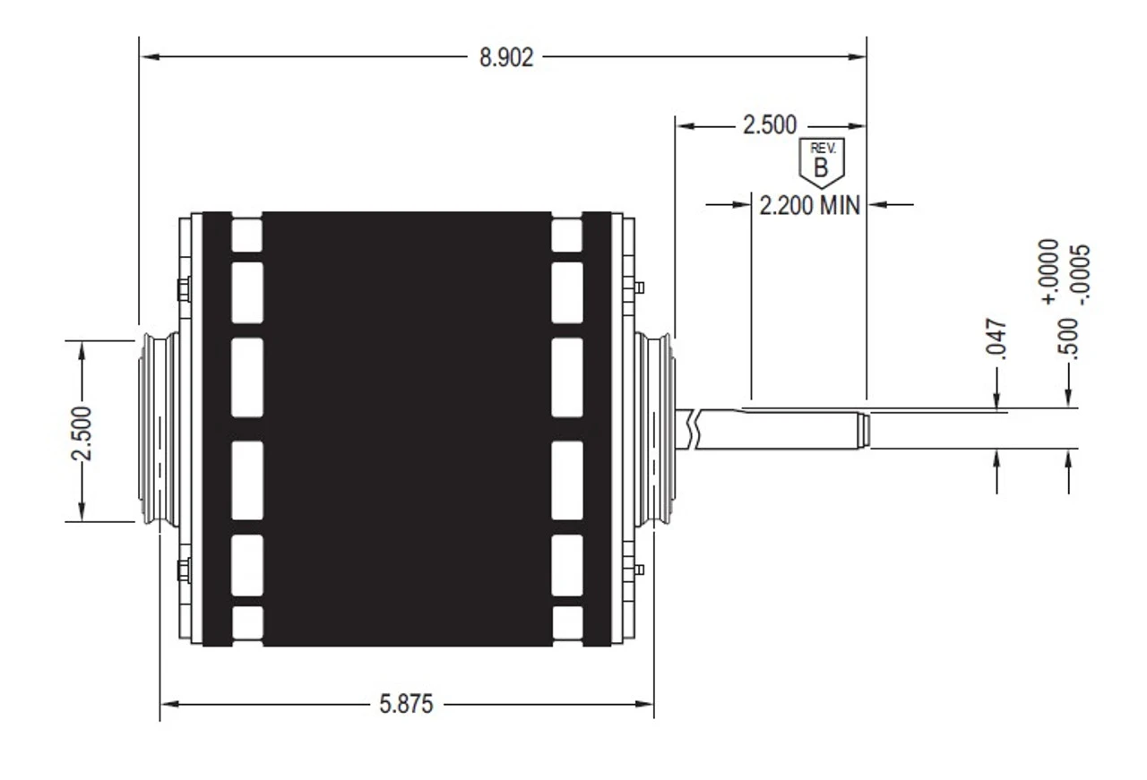 LX7924 Nidec | 3/4 Hp 1075 RPM 5-Speed 208-230V; 5.6" Blower Motor 2 LX7924 Nidec | 3/4 Hp 1075 RPM 5-Speed 208-230V; 5.6" Blower Motor - Image 2
