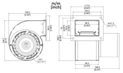 Replacement For Dayton 1TDP7 Blower - Direct Interchange (1TDP7A) -Electric Motor Warehouse Store PTDP7 dims 29114.1698074140