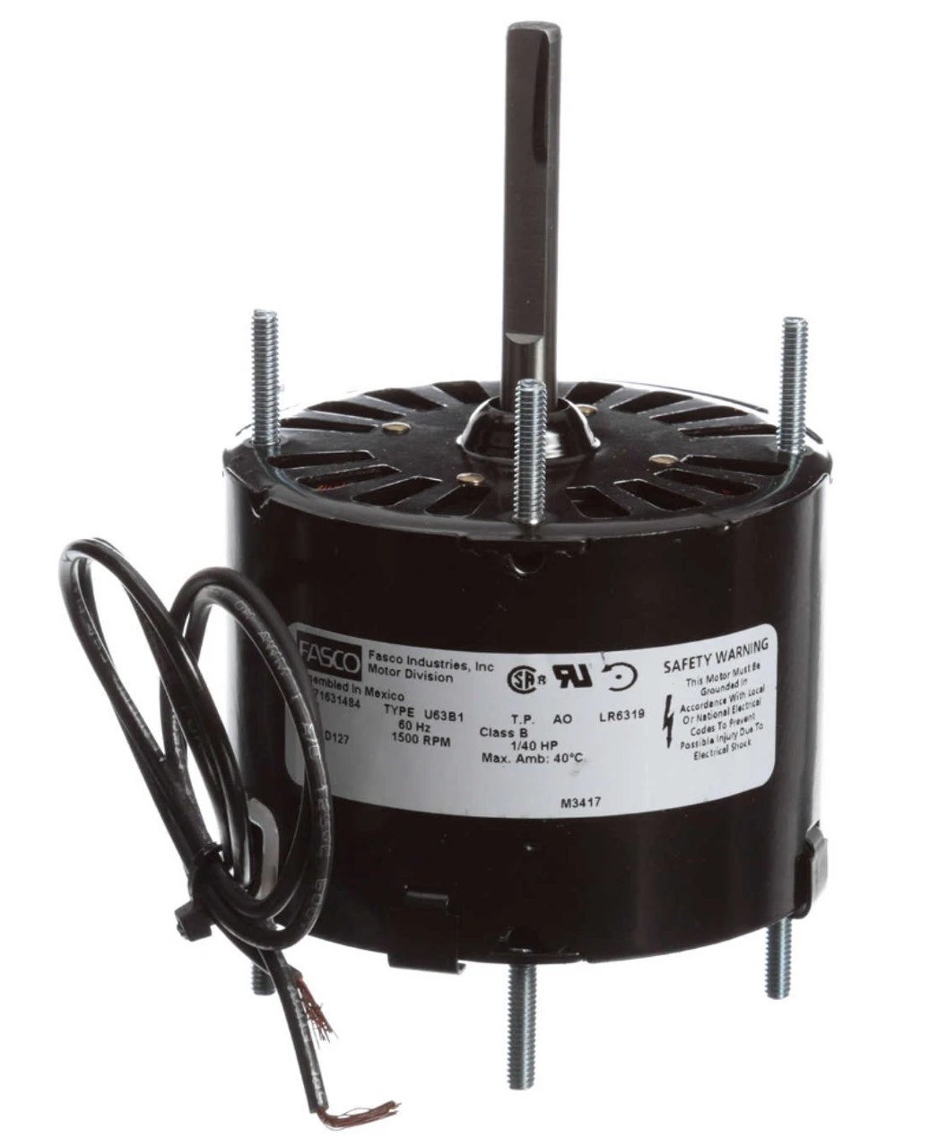 Fasco D127 Motor | 1/40 Hp 1500 RPM CCW 3.3" Diameter 115 Volts 1 Fasco D127 Motor | 1/40 Hp 1500 RPM CCW 3.3" Diameter 115 Volts