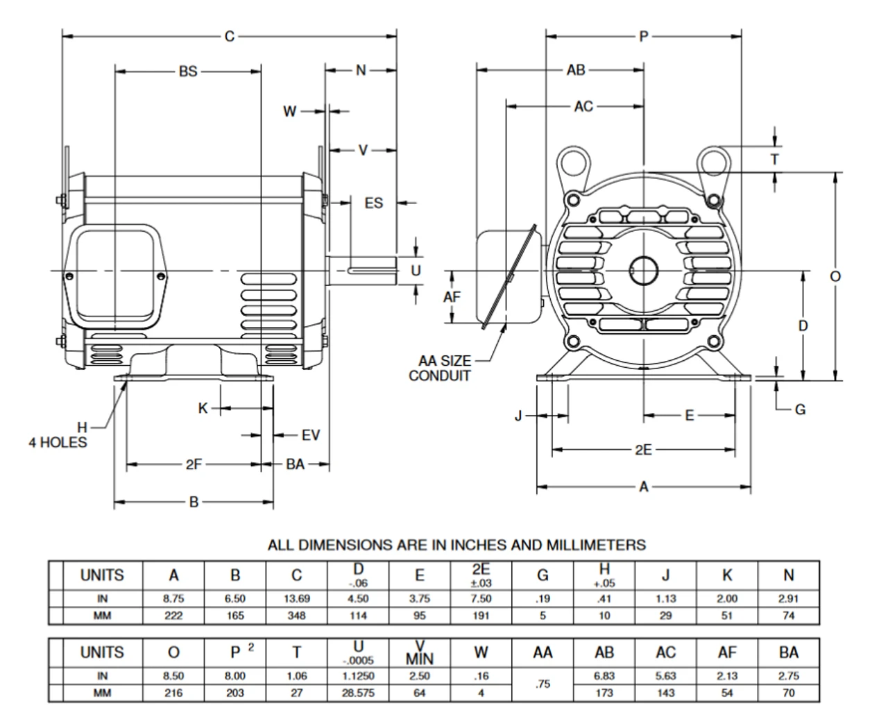 D5P2H Nidec 5 Hp 1800 RPM 184T Frame (Rigid Base) 200V ODP 3-Phase Electric Motor 2 D5P2H Nidec 5 Hp 1800 RPM 184T Frame (Rigid Base) 200V ODP 3-Phase Electric Motor - Image 2