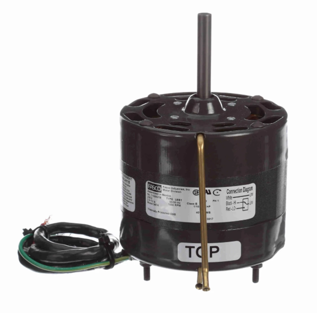 Fasco D674 Motor | 1/10 Hp 1500 RPM 2-Speed CW 4.4" Diameter 230 Volts 1 Fasco D674 Motor | 1/10 Hp 1500 RPM 2-Speed CW 4.4" Diameter 230 Volts