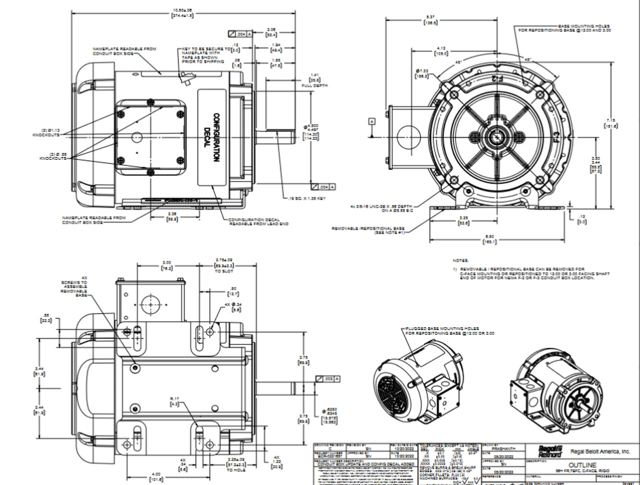 FX02FK002 | 2 HP 3600 RPM 56HC 575V 3 Phase TEFC, FLEX-IN-1 Marathon Electric Motor 2 FX02FK002 | 2 HP 3600 RPM 56HC 575V 3 Phase TEFC, FLEX-IN-1 Marathon Electric Motor - Image 2
